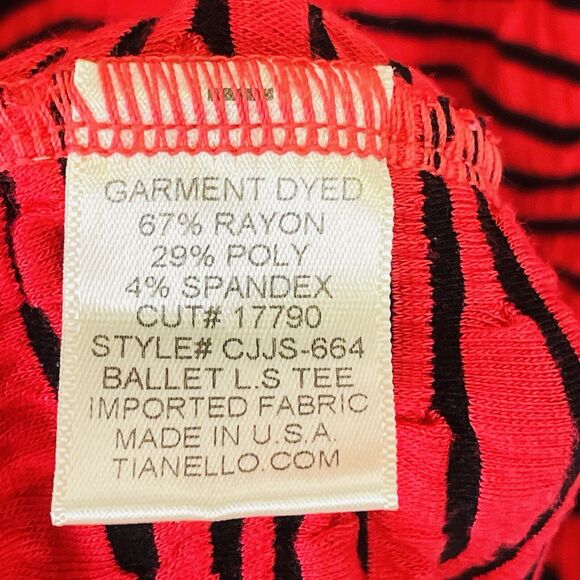 Tianello‎ Steve Barraza Red Black Stripe Knit Top Shirt Womens Medium NEW NWT - Picture 6 of 6